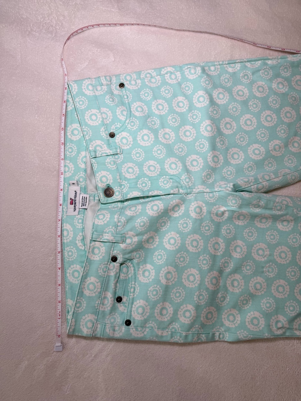 Vineyard Vines Aqua Patterned Pants - Size: 8 - Picture 5 of 10